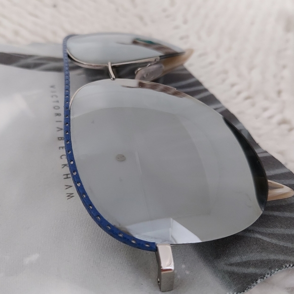 VICTORIA BECKHAM Mirrored Blue Silver Aviator main image 13